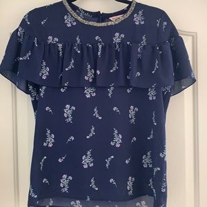 Juicy couture short sleeve ruffled blouse